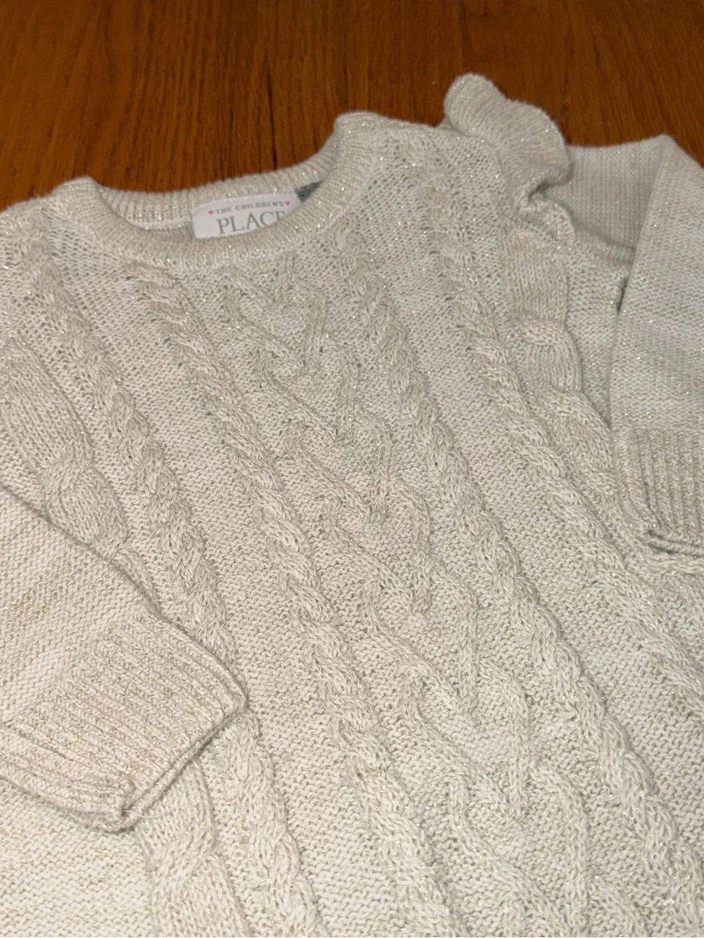 The Children's Place Cream Cable-Knit Girls' Sweater Dress 12-18 Month